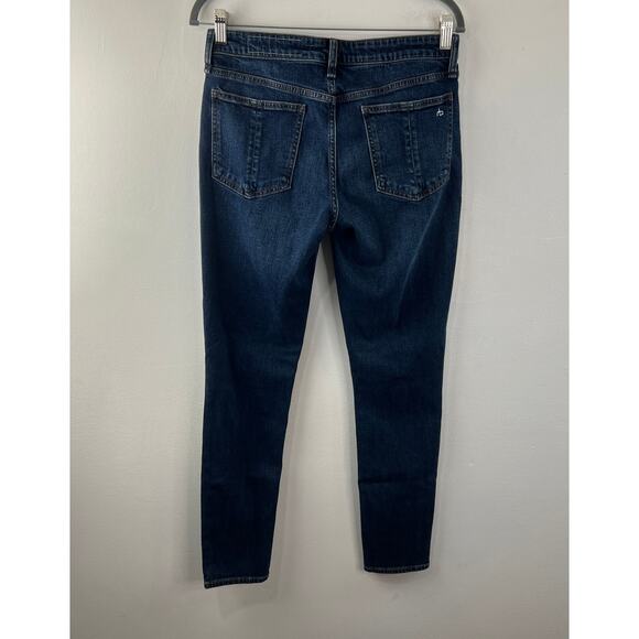 Rag & Bone Cate Mid Rise Skinny Denim Jeans Chelsea Blue Cotton Blend Size 28 - Picture 6 of 10